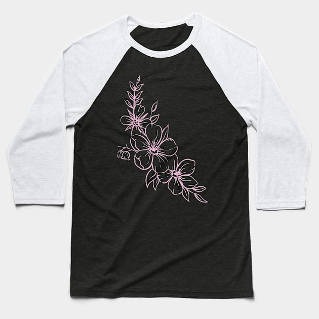 Floral Baseball T-Shirt by unrefinedgraphics